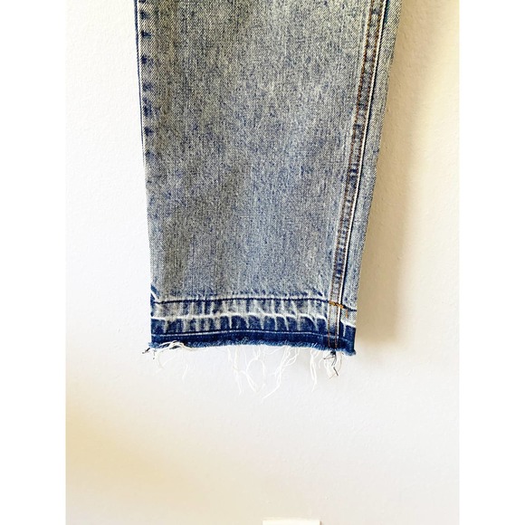 Ami Alexandra 448 Acid Wash Raw Hem Rigid Denim Jeans - Picture 6 of 6